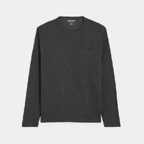 Jersey Long Sleeve T-Shirt in Faded Black Todd Snyder