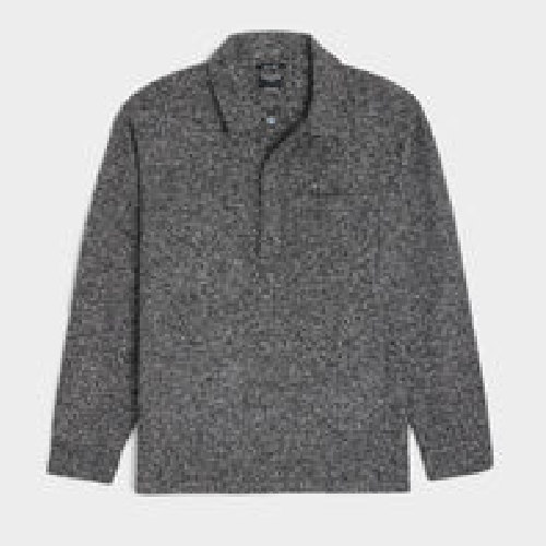 Todd Snyder Knitted Polo Shirt Wool-Silk Blacktop