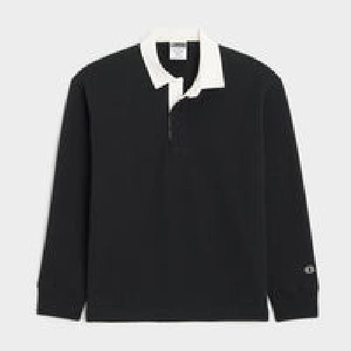 Todd Snyder knitted polo shirt Terry Rugby in Black