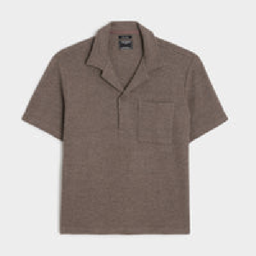 Todd Snyder knitted polo shirt in Burlap