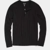 Todd snyder Long Sleeve Jersey in Black color Henley