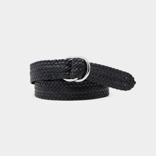 Todd Snyder Ring Braided Belt In Black