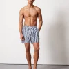 Todd Snyder swim short in Navy zipper stripe