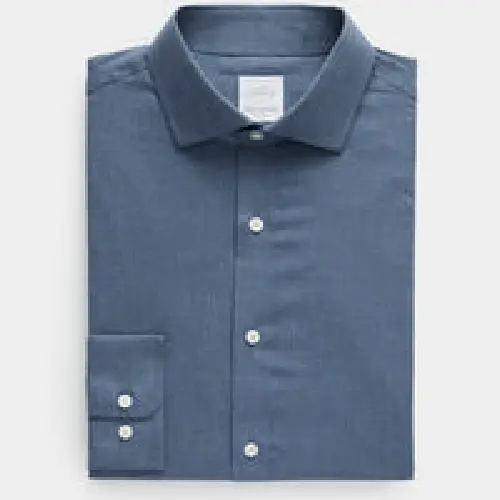 Todd snyder Flannel Spread Collar Dress Shirt in Chambray