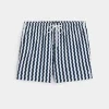 Todd Snyder swim short in Navy zipper stripe