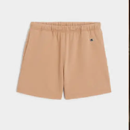 linen shorts Fleece Relaxed todd Short in Camel color