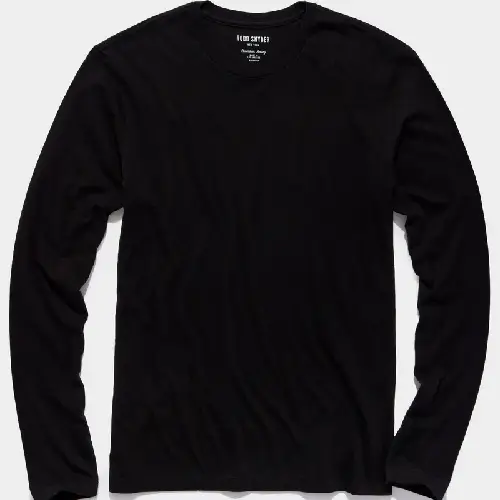 todd snyder Premium Jersey Long Sleeve T-Shirt in Black color